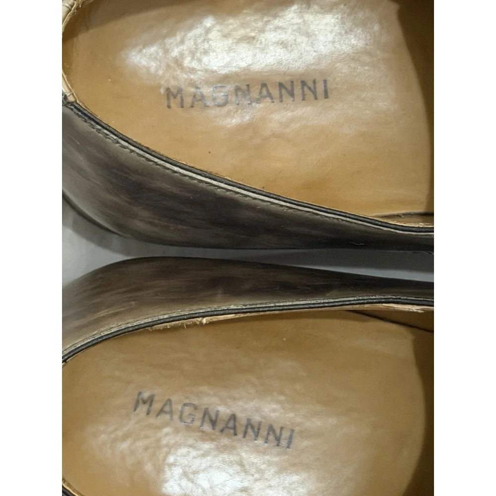 Magnanni Marco II Mens 10M Brown Leather Dress Shoes Single Monk Strap Buckle